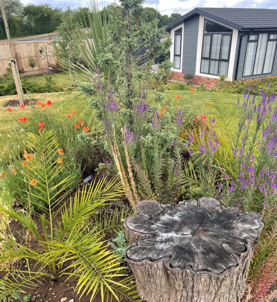 Gardens in bloom at Gateforth Park residential park in North Yorkshire